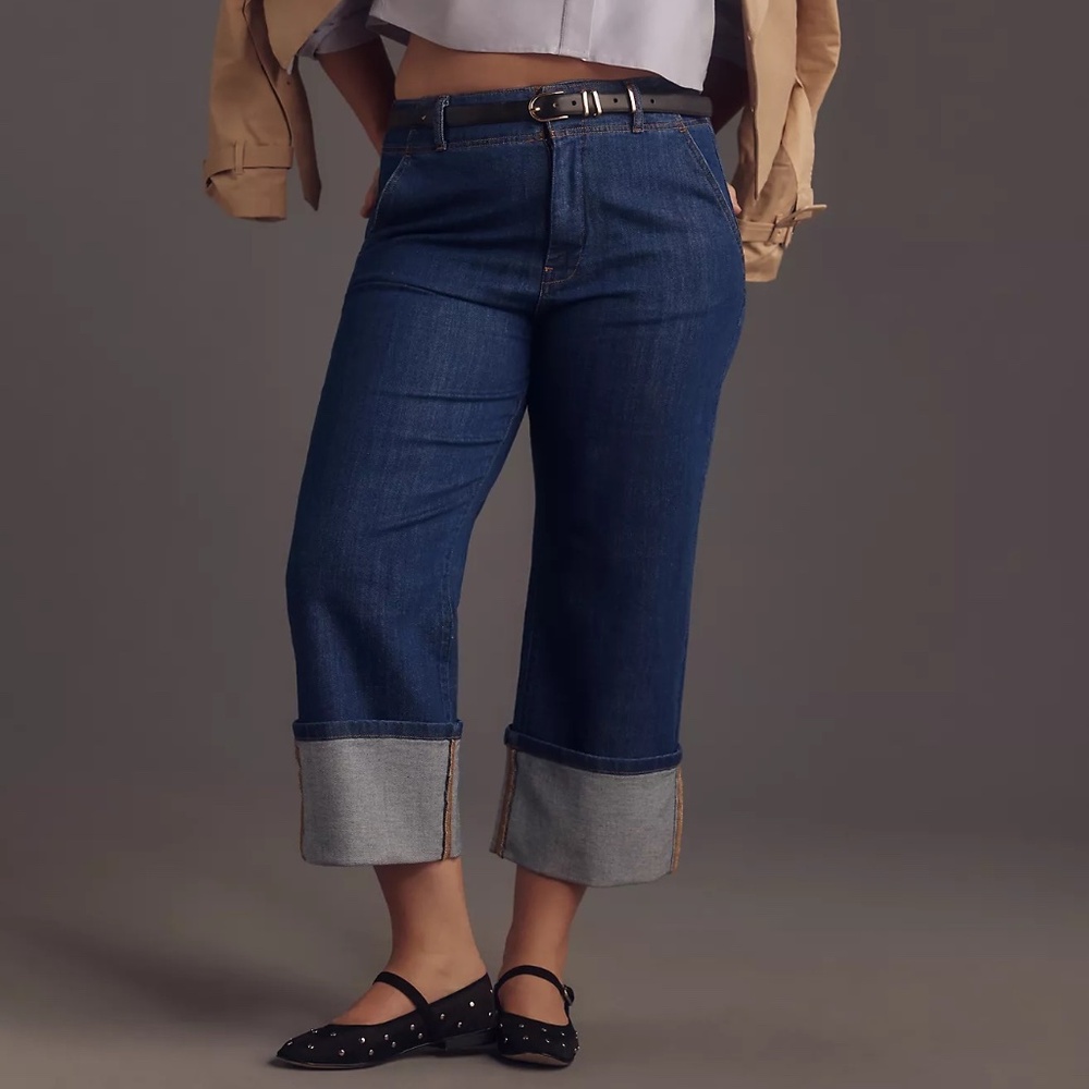 Anthropologie JeansThe Maisy Relaxed Cuff Mid-Rise Straight-Leg Jeans by Pilcro